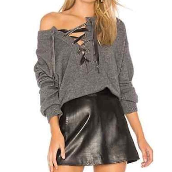 Rails Olivia Lace Up Wool Cashmere Sweater XS - Picture 1 of 8